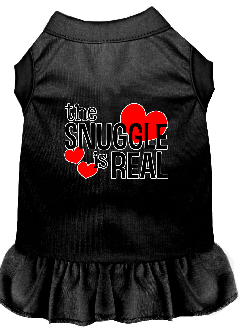 The Snuggle is Real Screen Print Dog Dress Black XXL